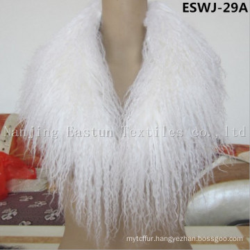 Long Pile Natural Mongolian Fur Scarf Eswj-29A